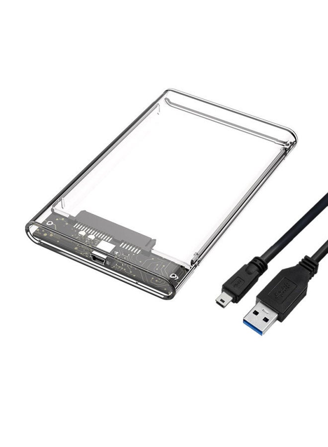 USB2.0/3.0/3.1 Transparent High-speed Mobile Hard Disk Box 2.5 Inch Serial Notebook Hard Drive Box Manufacturers-Color:White USB2.0 SATA Serial Port  - Image 1