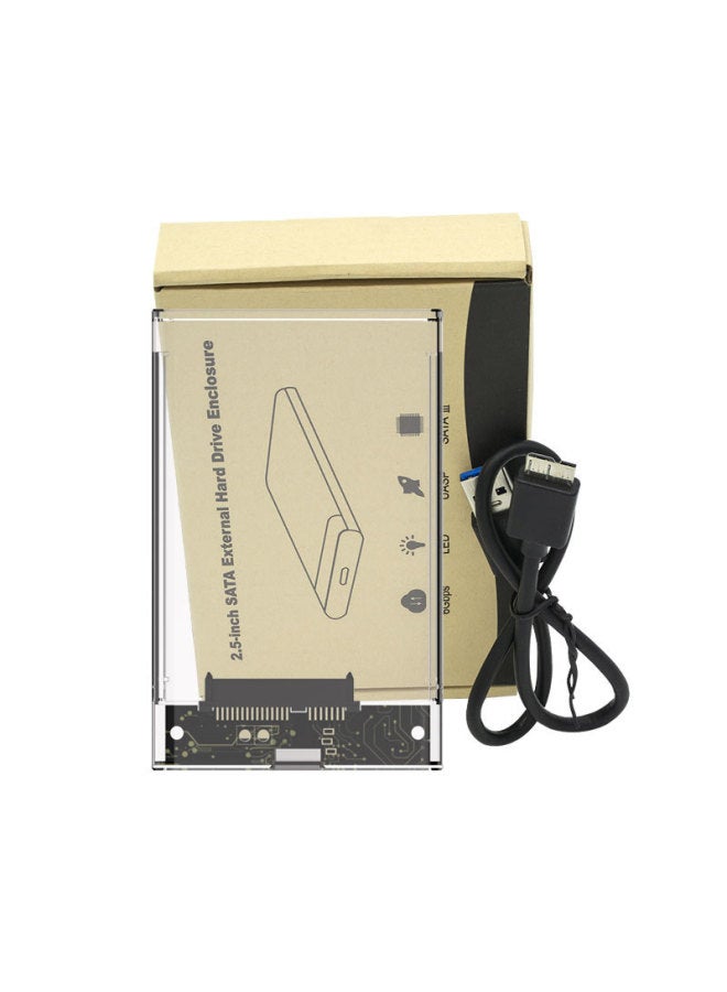 USB2.0/3.0/3.1 Transparent High-speed Mobile Hard Disk Box 2.5 Inch Serial Notebook Hard Drive Box Manufacturers-Color:White USB2.0 SATA Serial Port  - Image 4