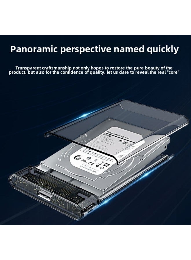 USB2.0/3.0/3.1 Transparent High-speed Mobile Hard Disk Box 2.5 Inch Serial Notebook Hard Drive Box Manufacturers-Color:White USB2.0 SATA Serial Port  - Image 5