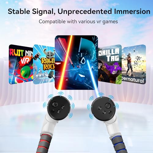 AMVR Upgraded Gorilla Tag Long Arms Controller Extensions Compatible with MetaOculus Quest 3SQuest 3 Accessories VR Sticks Beat Saber Handles Golf Club Attachment Extension Grips for VR Game - Image 3
