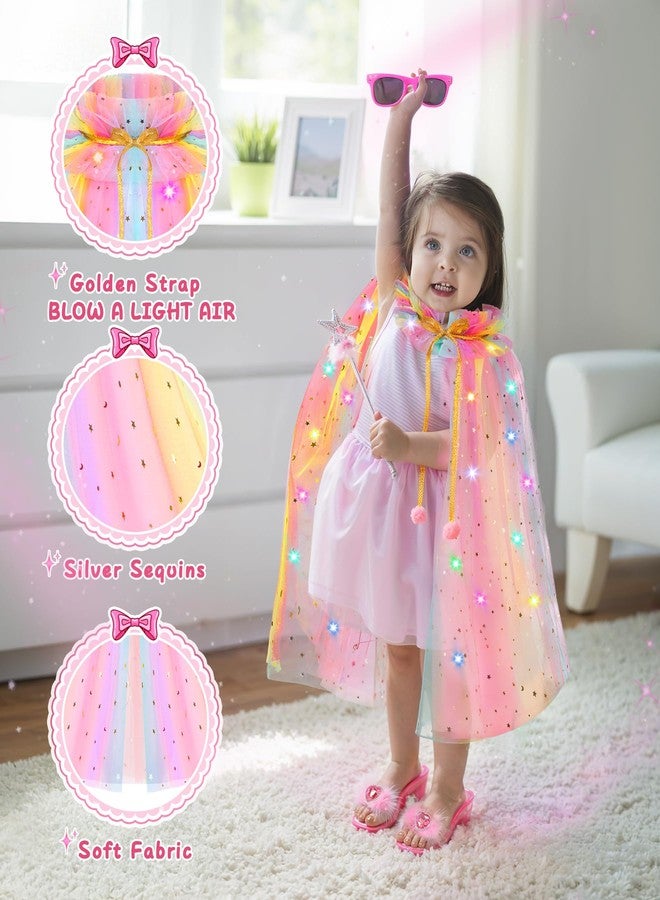 STOPKLAS Princess Light Up Cape Dress Up Shoes, Kids Pretend Makeup Set for Girls Pretend Play Beauty Hair Salons Toys Gift for 3-6 Toddler Little Girls - Image 3