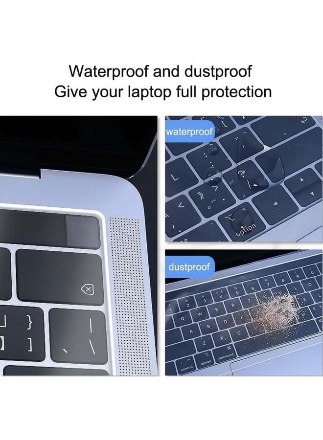 4 قطع من غطاء حماية لوحة مفاتيح سيليكون عالمي مقاس 12.2 بوصة × 5.1 بوصة لأجهزة الكمبيوتر المحمولة مقاس 13.3 بوصة و14 بوصة (بدون لوحة مفاتيح رقمية)، غطاء حماية رفيع للغاية مقاوم للماء والغبار (شفاف، أزرق، وردي، أصفر) - Image 4