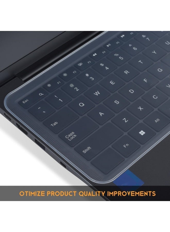 4 قطع من غطاء حماية لوحة مفاتيح سيليكون عالمي مقاس 12.2 بوصة × 5.1 بوصة لأجهزة الكمبيوتر المحمولة مقاس 13.3 بوصة و14 بوصة (بدون لوحة مفاتيح رقمية)، غطاء حماية رفيع للغاية مقاوم للماء والغبار (شفاف، أزرق، وردي، أصفر) - Image 3