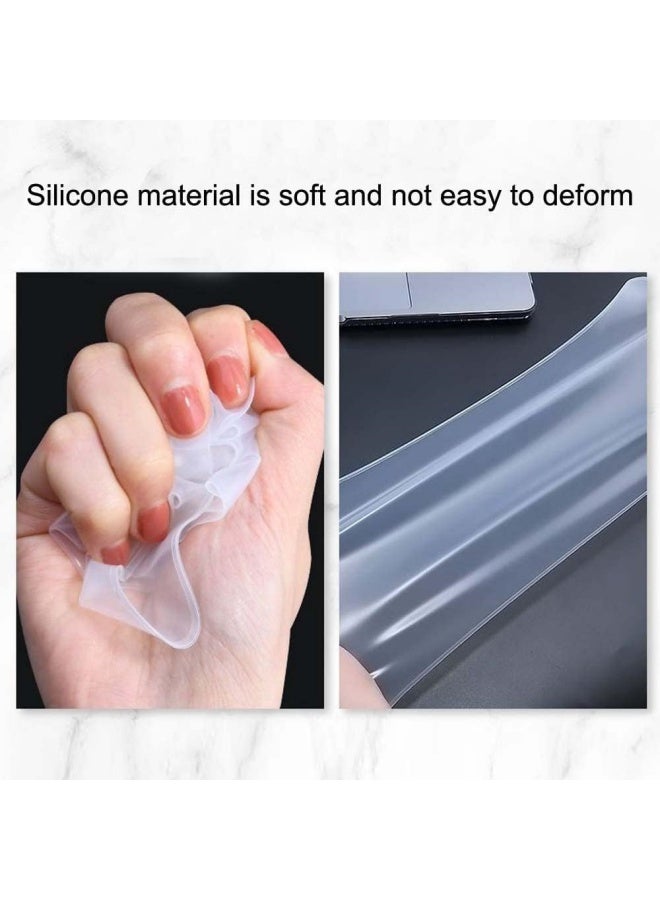 4 قطع من غطاء حماية لوحة مفاتيح سيليكون عالمي مقاس 12.2 بوصة × 5.1 بوصة لأجهزة الكمبيوتر المحمولة مقاس 13.3 بوصة و14 بوصة (بدون لوحة مفاتيح رقمية)، غطاء حماية رفيع للغاية مقاوم للماء والغبار (شفاف، أزرق، وردي، أصفر) - Image 5