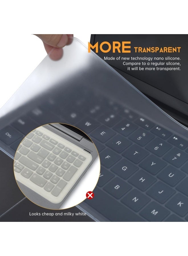 4 قطع من غطاء حماية لوحة مفاتيح سيليكون عالمي مقاس 12.2 بوصة × 5.1 بوصة لأجهزة الكمبيوتر المحمولة مقاس 13.3 بوصة و14 بوصة (بدون لوحة مفاتيح رقمية)، غطاء حماية رفيع للغاية مقاوم للماء والغبار (شفاف، أزرق، وردي، أصفر) - Image 2