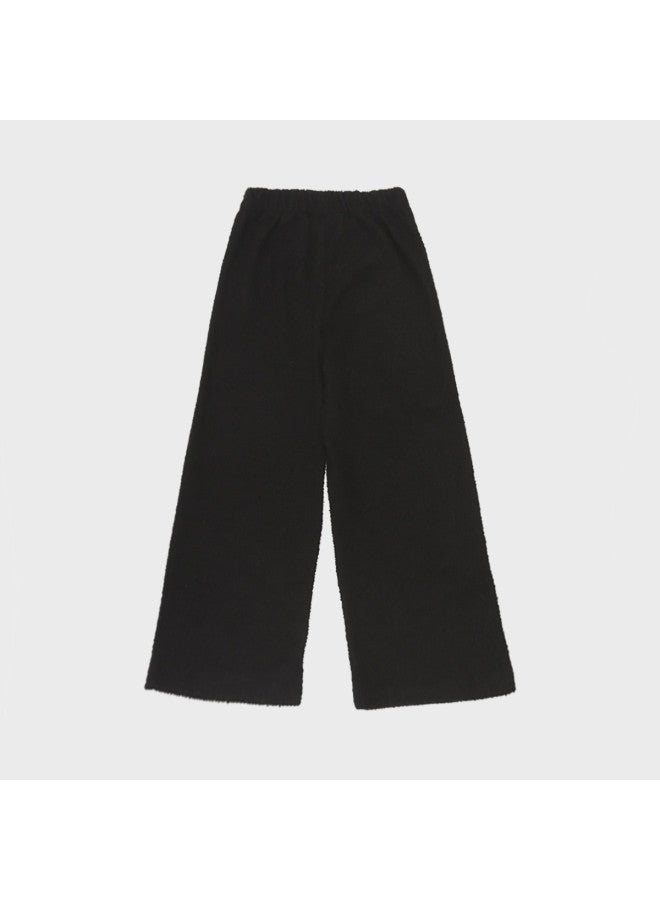 Zara kids' Comfort Minimalist Solid Textured Straight-leg Casual Pants - Image 3