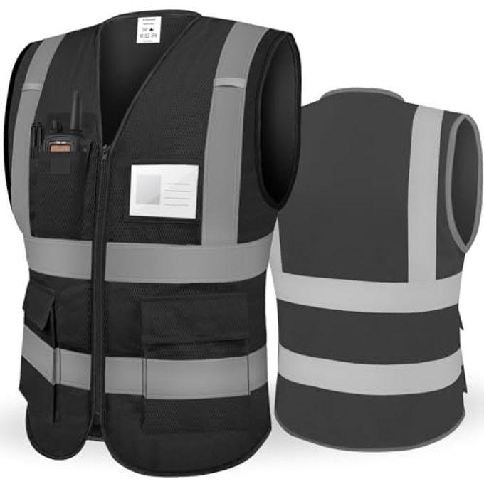 TICONN Reflective Safety Vest High Visibility Class Ii Vest For Women & Men Meets Ansi Standards (1Pk, Black, L) - Image 1