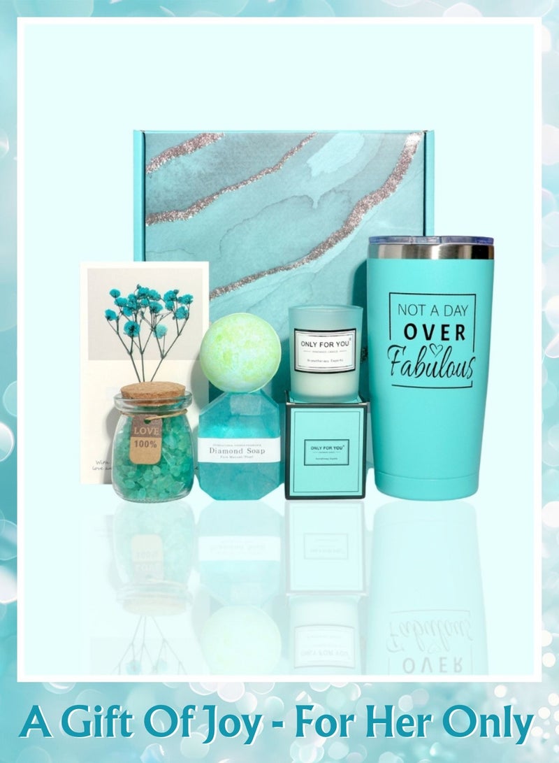 Reva Hello Gorgeous Gift Box for Women – Luxury Blue Spa Gift Set for Relaxation, Self-Care, Birthday, Anniversary, Wedding, Eid & Ramadan Gifts  - Image 1