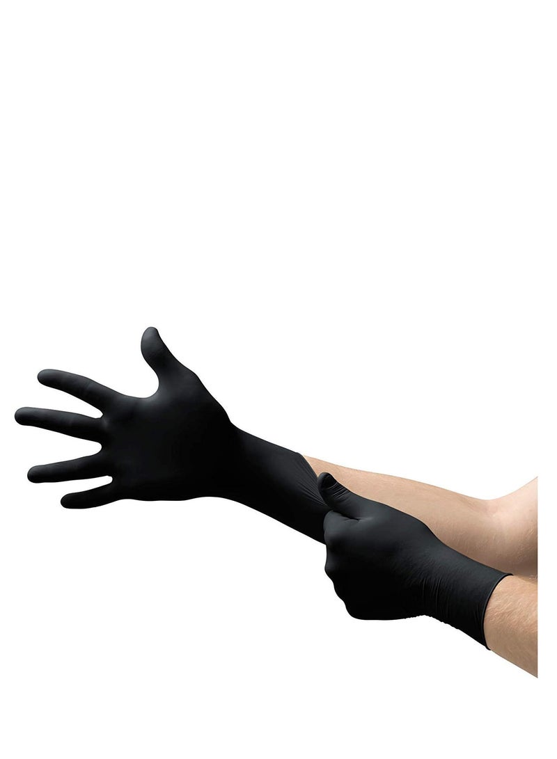 Falcon Nitrile Gloves - Black Powder Free (M) - 100 Pieces - Pack of 3 - Image 2