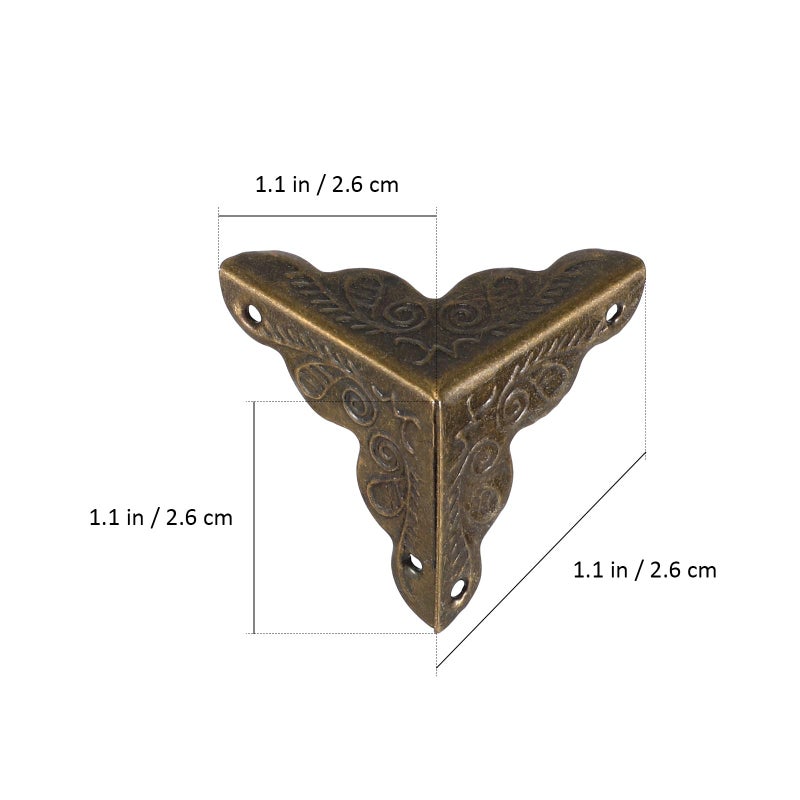Vintage Bronze Metal Corner Guards 25mm 30pcs with Nails for Furniture Edge Protection - Image 2
