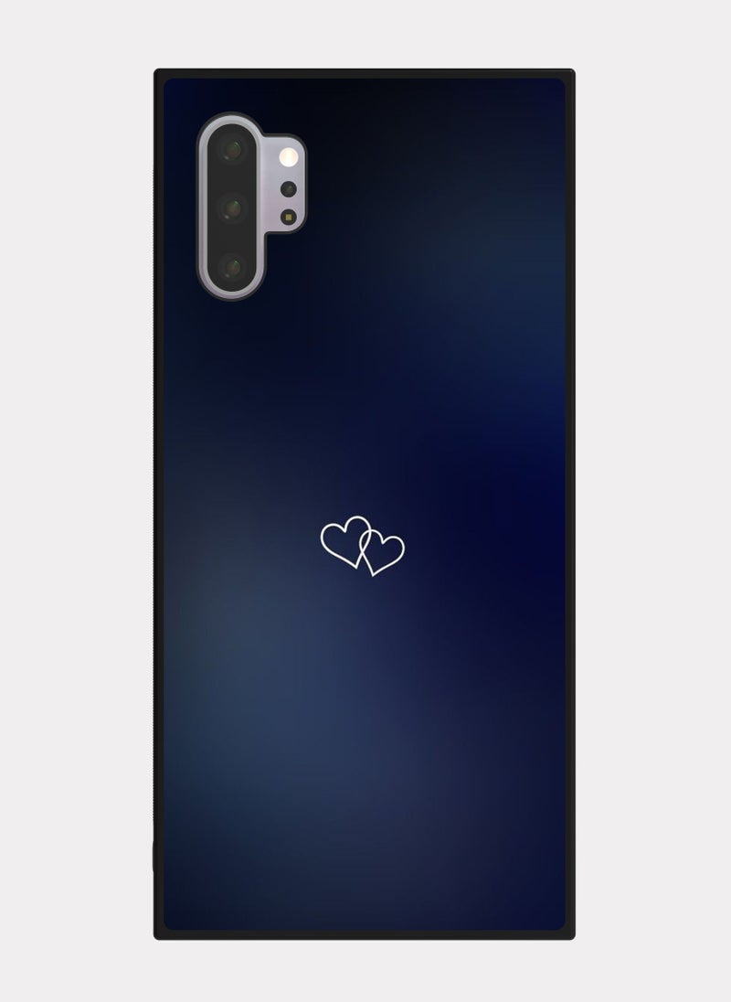 بكسلات كفر سامسونج جالكسي نوت 10 بلس قلب ابيض ازرق - Image 1