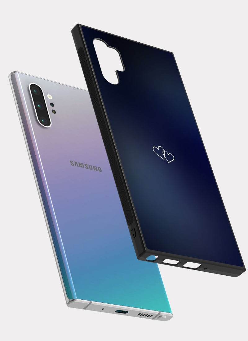 بكسلات كفر سامسونج جالكسي نوت 10 بلس قلب ابيض ازرق - Image 2