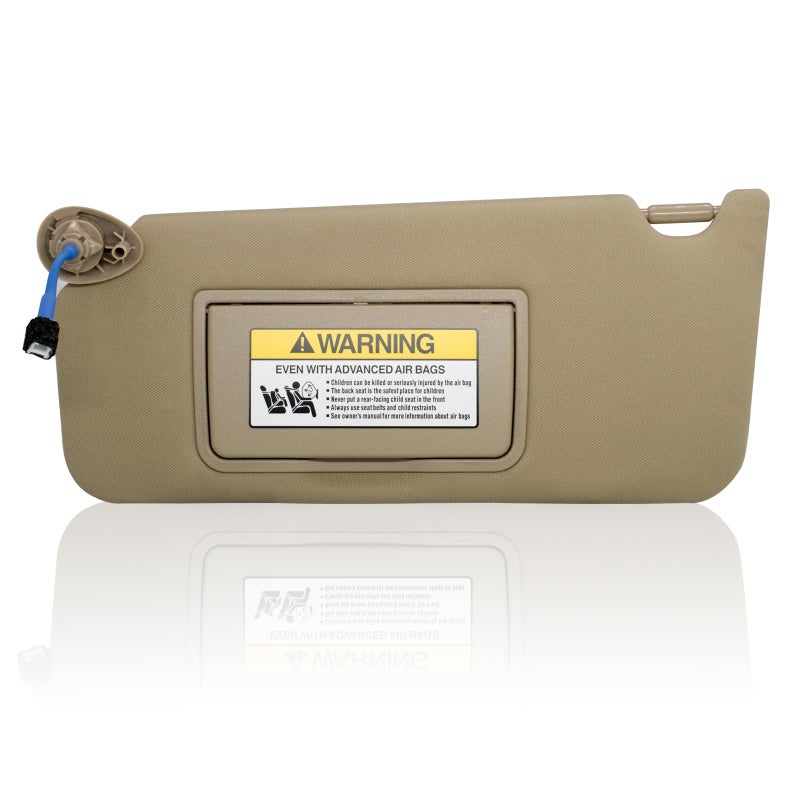 NHILES Left Driver Side Sun Visor Compatible with Honda Accord 2008 2009 2010 2011 2012 2013 2014 2015 2016 2017 with Light Replaces 83280TA0A91ZB Beige