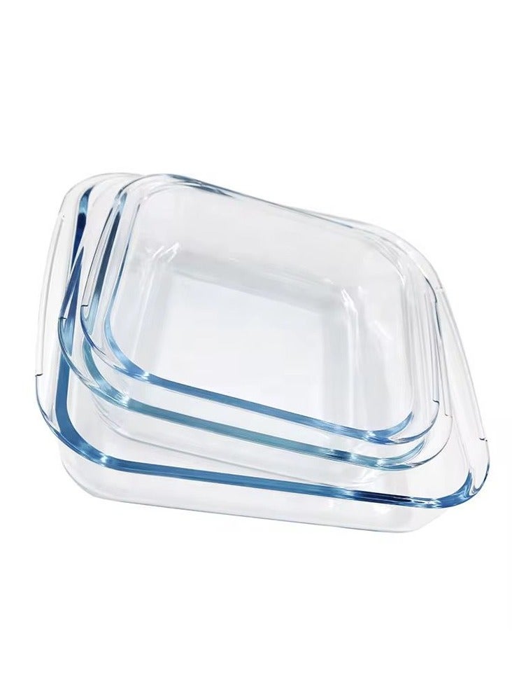 Mirolex A set 3pc Square  Glass Oven Tray - Image 3