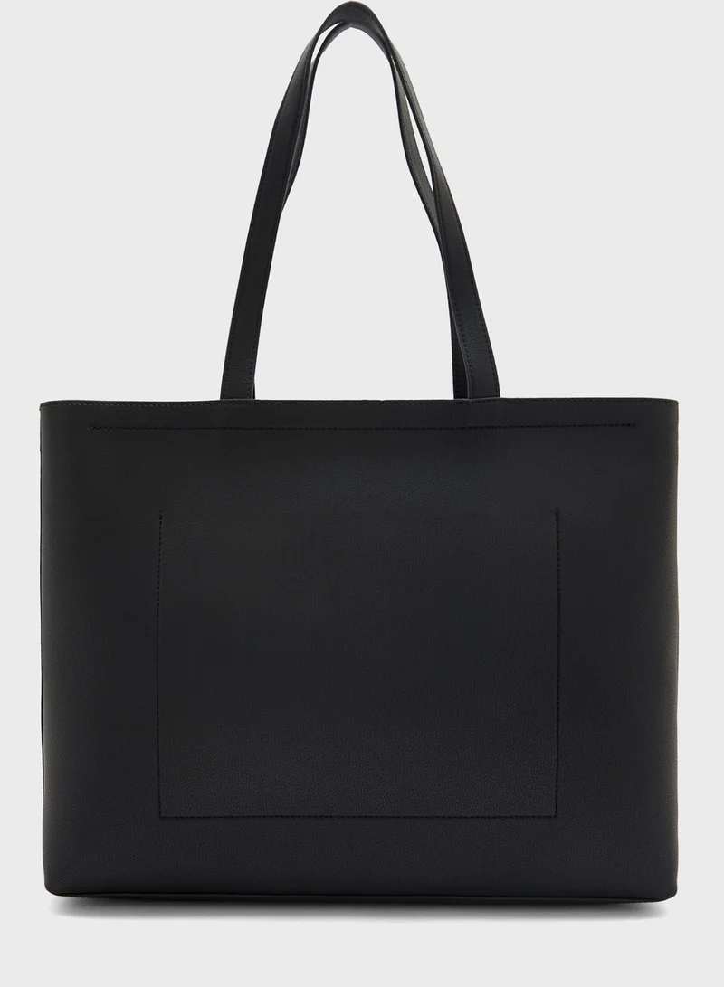 CALVIN KLEIN Logo Detailed Zip Over Tote