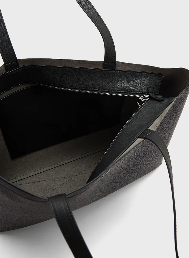 CALVIN KLEIN Logo Detailed Zip Over Tote