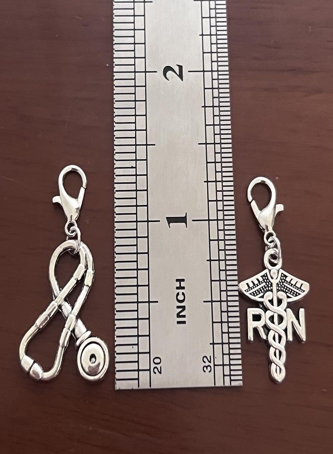 AMOBESTER Registered Nurse Clip-on Charm RN Pendant Zipper Pull Charm with Lobster Clasp RN Jewelry for New Nurses Medical Student - Image 2