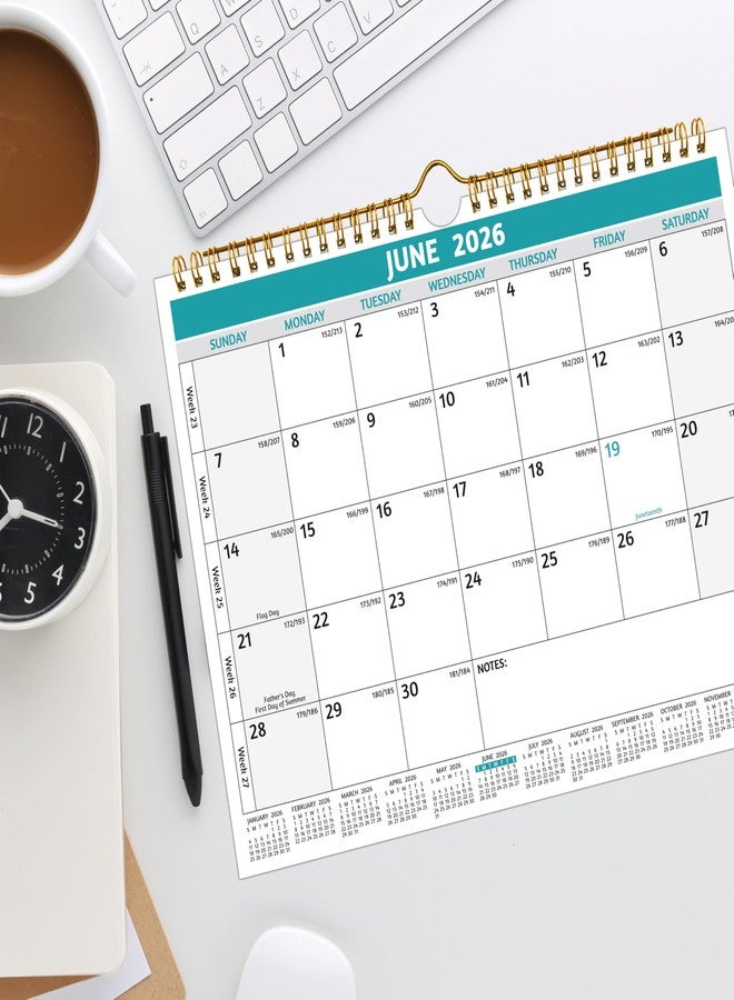 BowCuk Wall Calendar 2026-2027 - Run Now to Jun 2027, 11 x 8.5 In, 20 Months Calendar, Small Monthly Calendar 2025-2027 Wall, with Thick Paper, Holidays, Julian Dates ＆ Notes, Colorful Design - Image 2