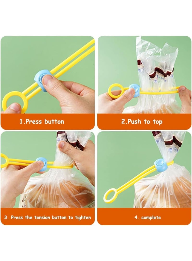 SYOSI Food Bag Ties with Hanging Hook, Quick Grip Release Bread Bag Sealing Clips, Ties Sealer for Potato Chips, Variety Pack Bag, Snack Bags, Cereal Earth Friendly Packaging, 12 Pack - Image 3