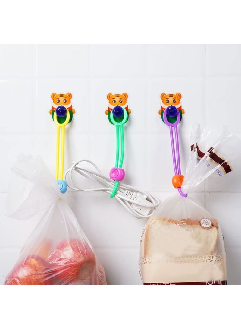 SYOSI Food Bag Ties with Hanging Hook, Quick Grip Release Bread Bag Sealing Clips, Ties Sealer for Potato Chips, Variety Pack Bag, Snack Bags, Cereal Earth Friendly Packaging, 12 Pack - Image 5