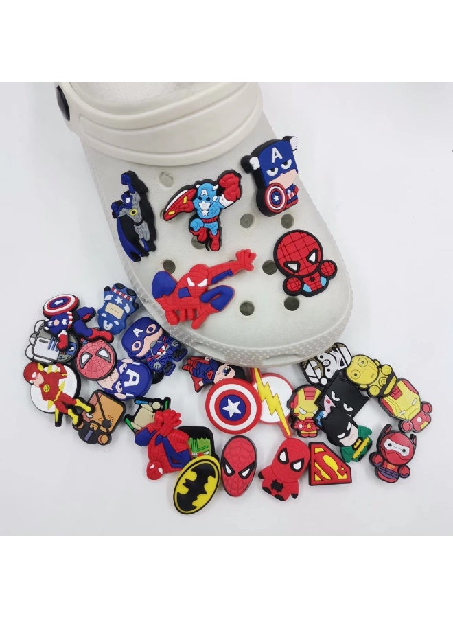Shoe Charms for Croc, 30 Pcs Superhero Shoe Charms Decoration for Clog Charms and Wristband, Cute Clog Pins Accessories for Girls Women Kids and Men - Image 4