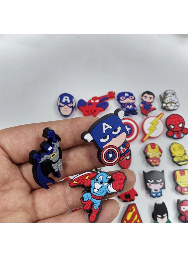 Shoe Charms for Croc, 30 Pcs Superhero Shoe Charms Decoration for Clog Charms and Wristband, Cute Clog Pins Accessories for Girls Women Kids and Men - Image 3