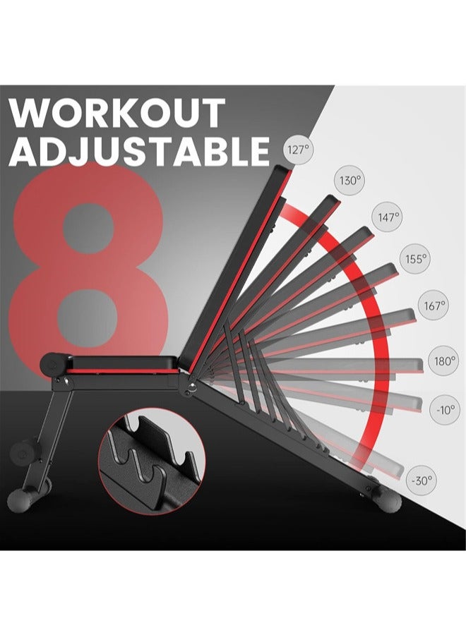 RUIYADA Adjustable Weight Bench Full Body Workout Multi-Purpose Foldable Incline Decline Exercise Workout Bench for Home Gym - Image 3