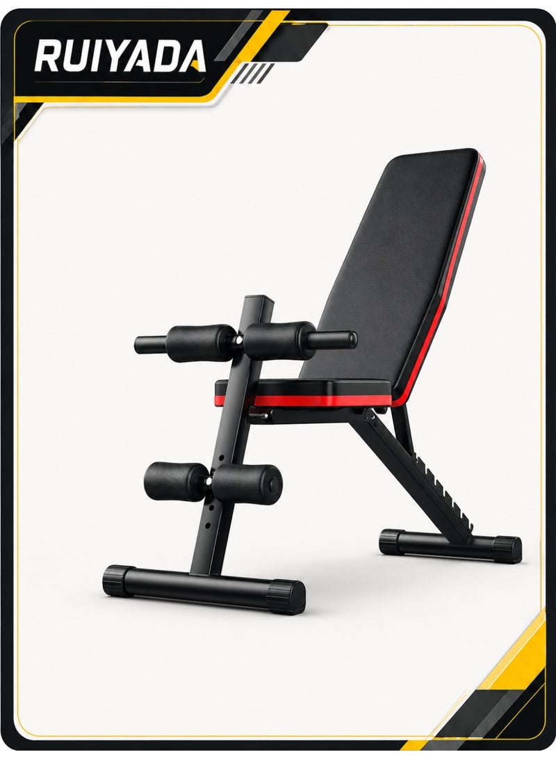 RUIYADA Adjustable Weight Bench Full Body Workout Multi-Purpose Foldable Incline Decline Exercise Workout Bench for Home Gym - Image 1