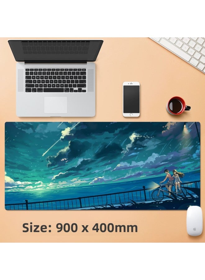 Computer Mouse Pad Oversized Keyboard Notebook To Figure Size E-sports Game Mouse Table Pad-Color:1000x500mm-4mm-Pattern:Couple 01