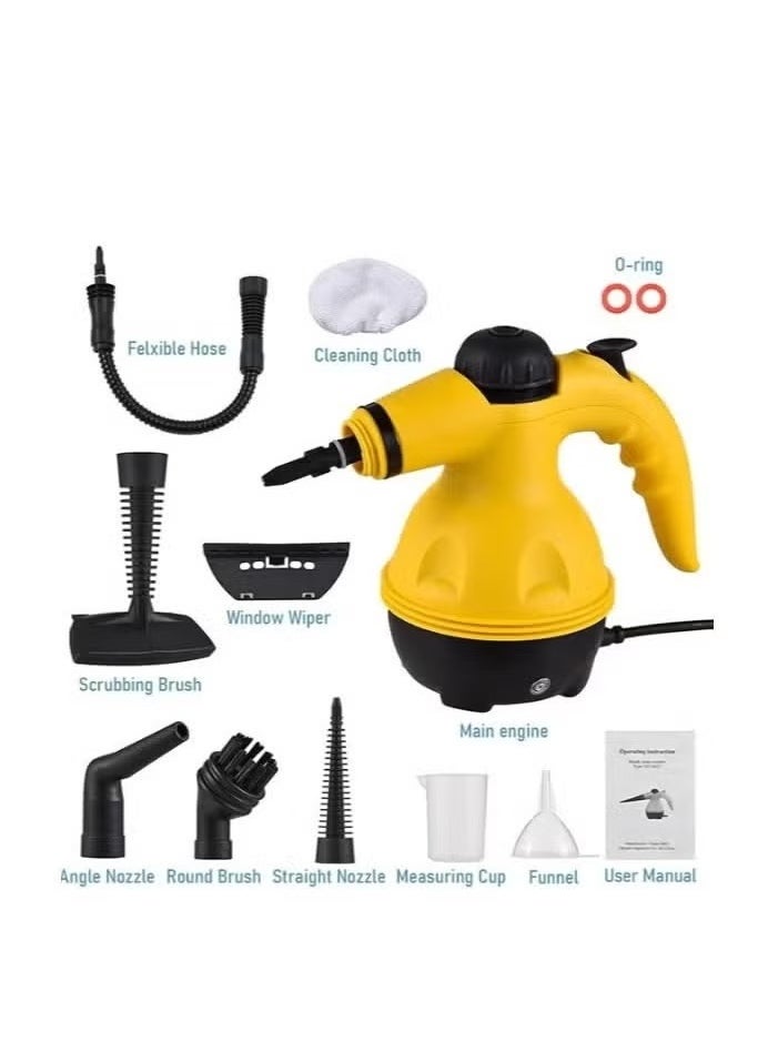 TIGER Portable Handheld Steam Cleaner – 1000W High-Temperature Multi-Surface Steamer with 9 Accessories for Home, Kitchen, Bathroom & More – Powerful, Versatile, Chemical-Free Cleaner for Floors, Tiles, Fabric & Grout – Compact & Easy to Use  - Image 2