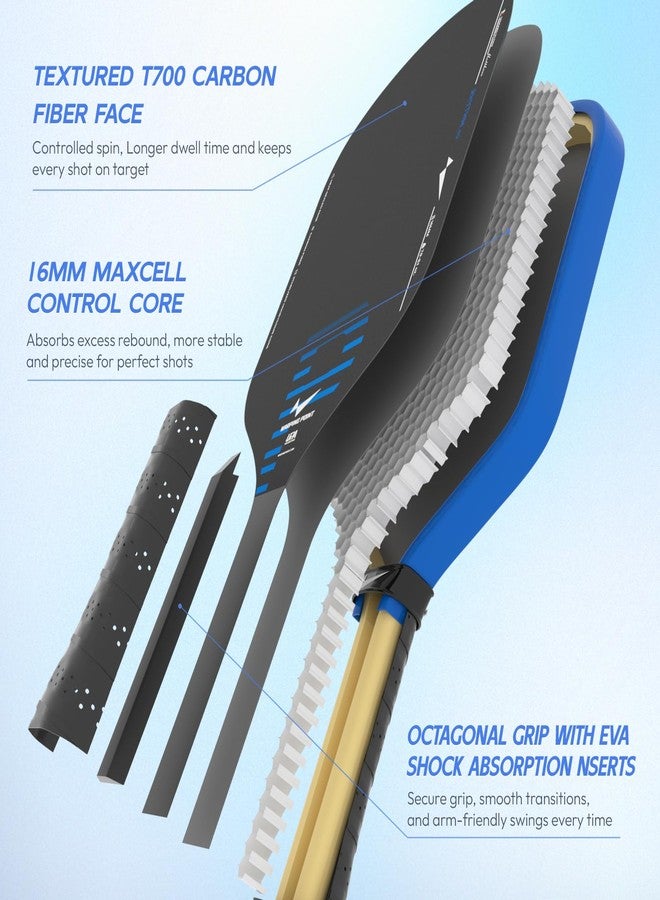 Warping Point Rhythm 16MM Pickleball Paddle, UPA-A Approved Carbon Fiber Paddle, Thermoformed Design with MaxCell Honeycomb Core, Design for Precision Control & Consistent Power - Image 3