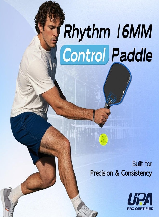 Warping Point Rhythm 16MM Pickleball Paddle, UPA-A Approved Carbon Fiber Paddle, Thermoformed Design with MaxCell Honeycomb Core, Design for Precision Control & Consistent Power - Image 2