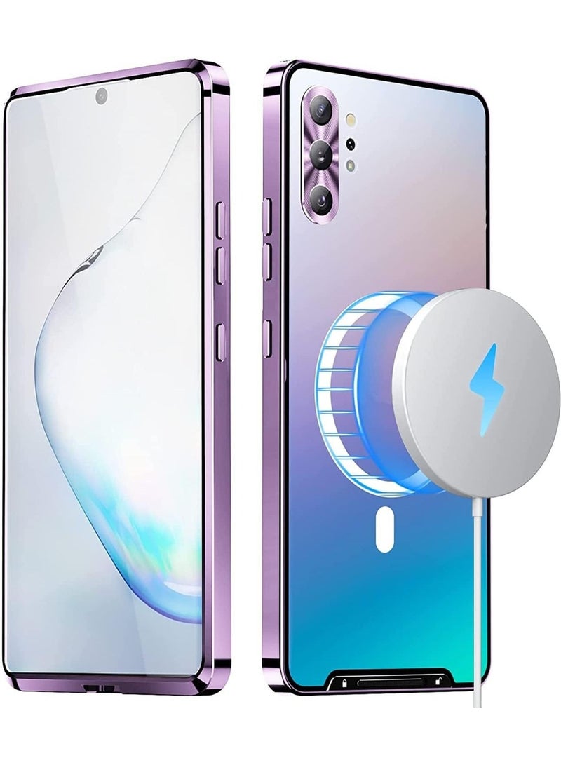 Galaxy Note 10 Plus, Compatible with Mag-safe Magnetic Adsorption Metal Bumper Back Translucent Matte PC Cover for Galaxy Note 10 Plus  - Image 1