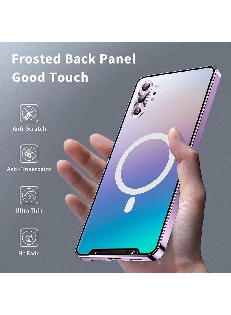 Galaxy Note 10 Plus, Compatible with Mag-safe Magnetic Adsorption Metal Bumper Back Translucent Matte PC Cover for Galaxy Note 10 Plus  - Image 3