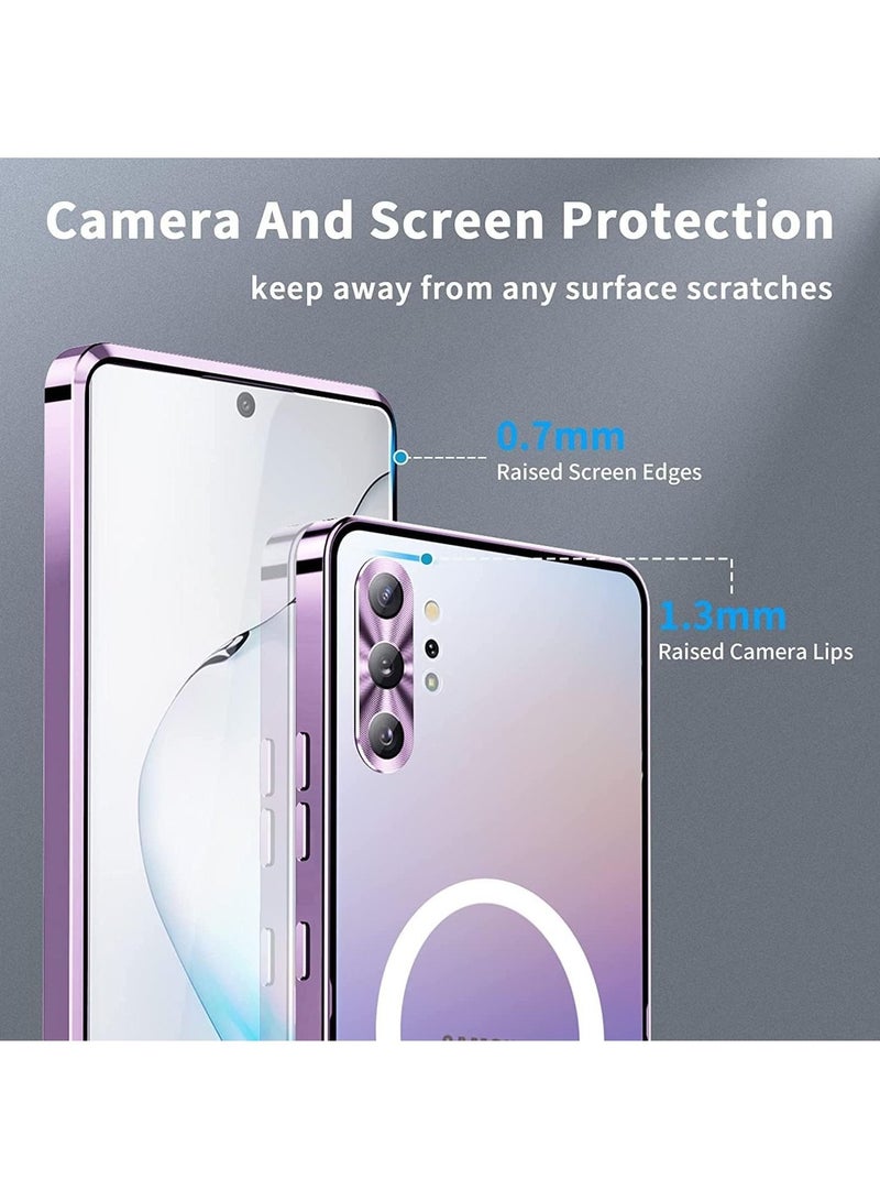 Galaxy Note 10 Plus, Compatible with Mag-safe Magnetic Adsorption Metal Bumper Back Translucent Matte PC Cover for Galaxy Note 10 Plus  - Image 5