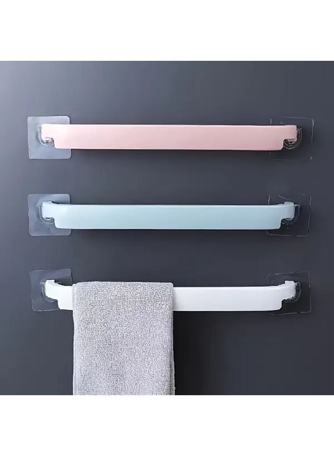 2pcs Blue Self Adhesive Wall Mounted Towel Holder Bathroom Organizer Rack Spacesaving - Image 3
