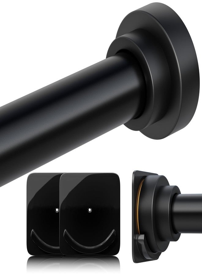STARLATTA Long Tension Shower Curtain Rod 31-120 Inch (10ft): 1.1" Dia Rustproof Stainless Steel, No Drilling Heavy Duty, Adjustable Room Divider for Bathroom Window, Matte Black - Image 1