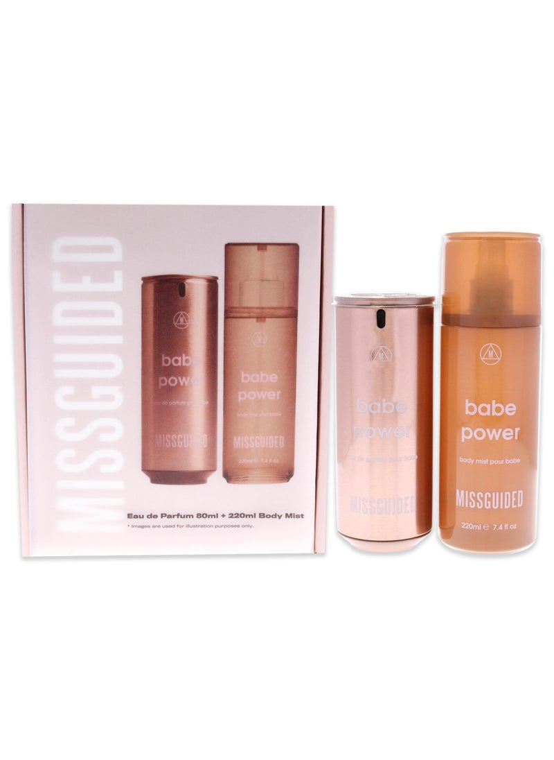 Missguided Missguided Babe Power Women 2.7oz EDP Spray, 7.4oz Body Mist 2 Pc Gift Set 