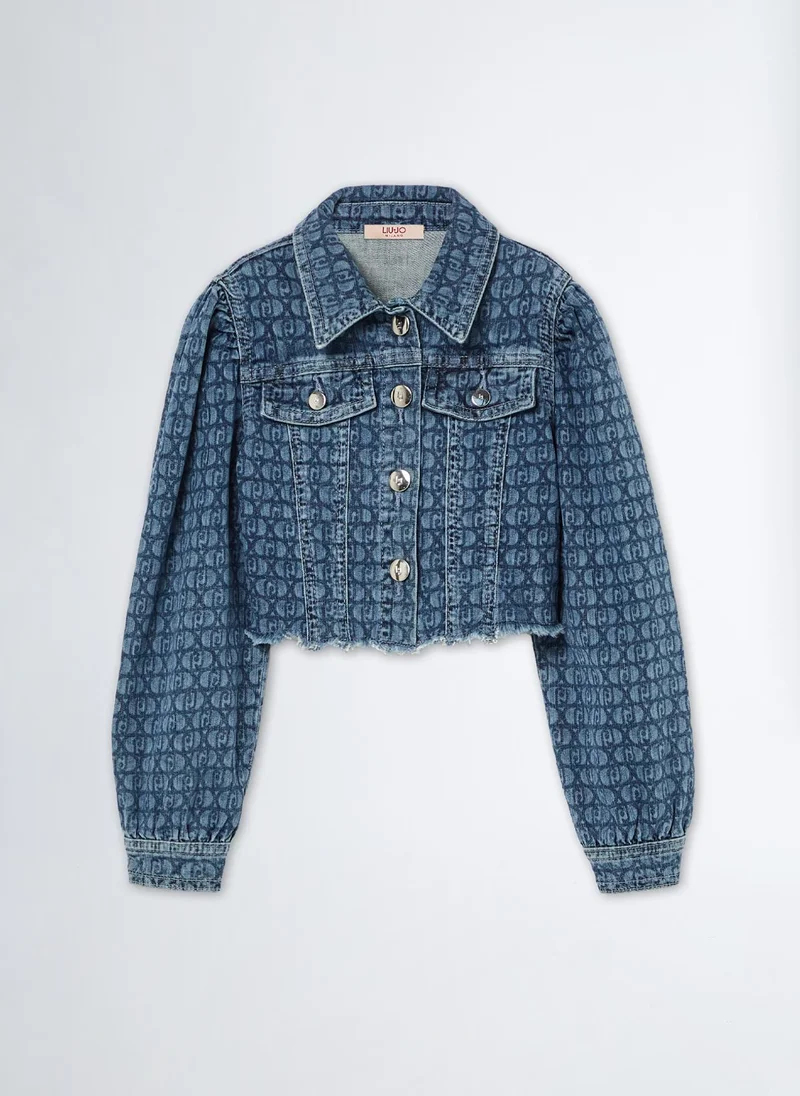 ليو جو Denim Monogram Jacket