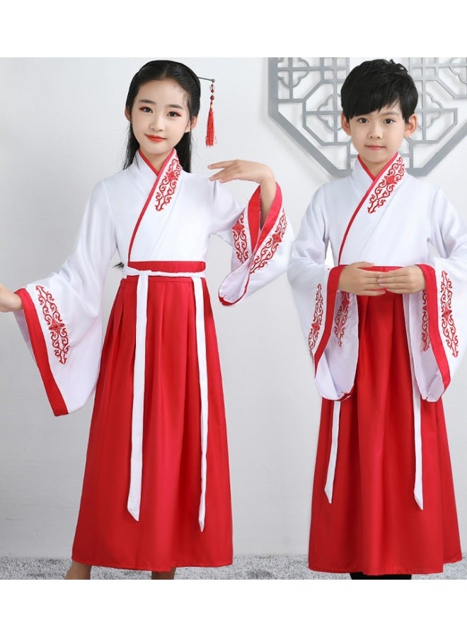 NIBEMINENT Children's performance costumes, Hanfu, ancient costumes, academic style, boys and girls, three-character classic, and bookboy roles - Image 1