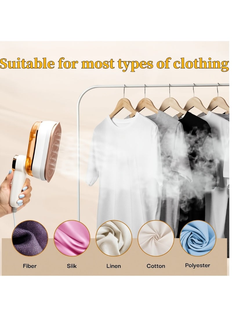 Ruinengda Portable Steam Irons Travel Steamer Iron, Dry u0026 Wet 2 in 1 Mini Steam Iron for Clothes, 180° Rotatable Portable Iron Steamer for Home, Travel, Dorm, Gifts, School, Office, Home Essential，1200W - Image 2