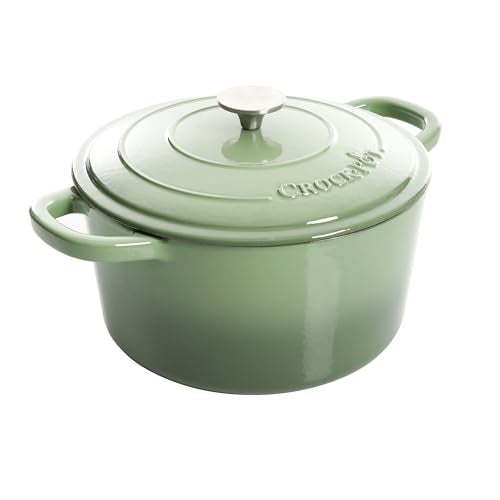 Crock-Pot Artisan Round Enameled Cast Iron Dutch Oven, 7-Quart, Scarlet Red - Image 1