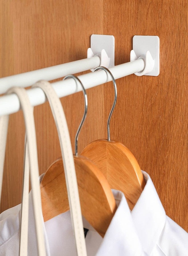 Resdenio Adhesive Shower Curtain Rod Holder - 4 Pack Curtain Rod Bracket No Drilling, Multifunction U Shape ABS Plastic Shower Rod Retainer for Bathroom Bedroom (Shower Curtain Rod Not Included) - Image 4
