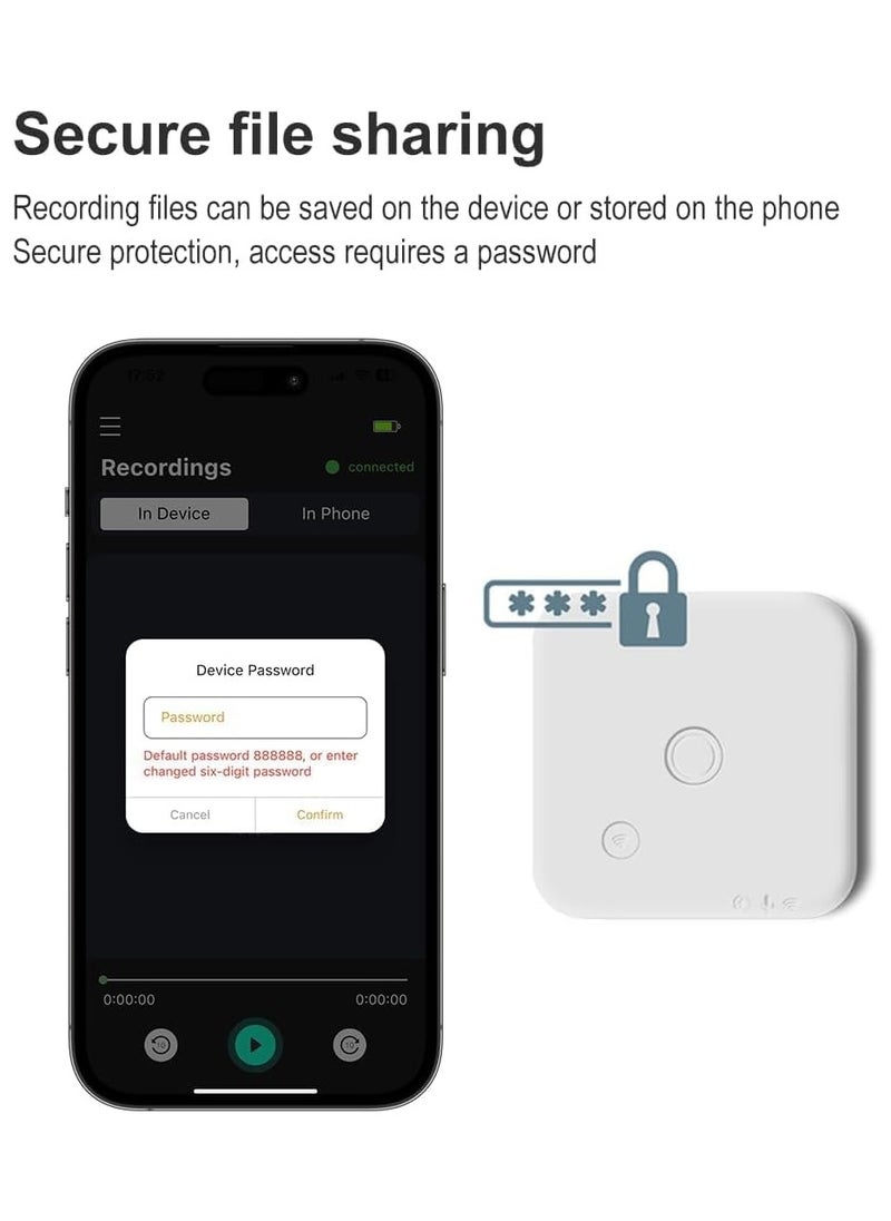 Generic - Smart Voice Recorder Voice Activated Recorder With App Microfono Espia Phone Recording Device Bone Conduction Sensing Recording Wireless Data Transmission For Meeting Lectures Interview - Image 1