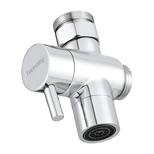 CIENCIA Tecmolog Sink Valve Diverter Faucet Splitter Brass Adapter 3 Way Faucet Diverter Valve, Sink Tap Replacement Part M22 X M24, Chrome, SBA021C - Image 1