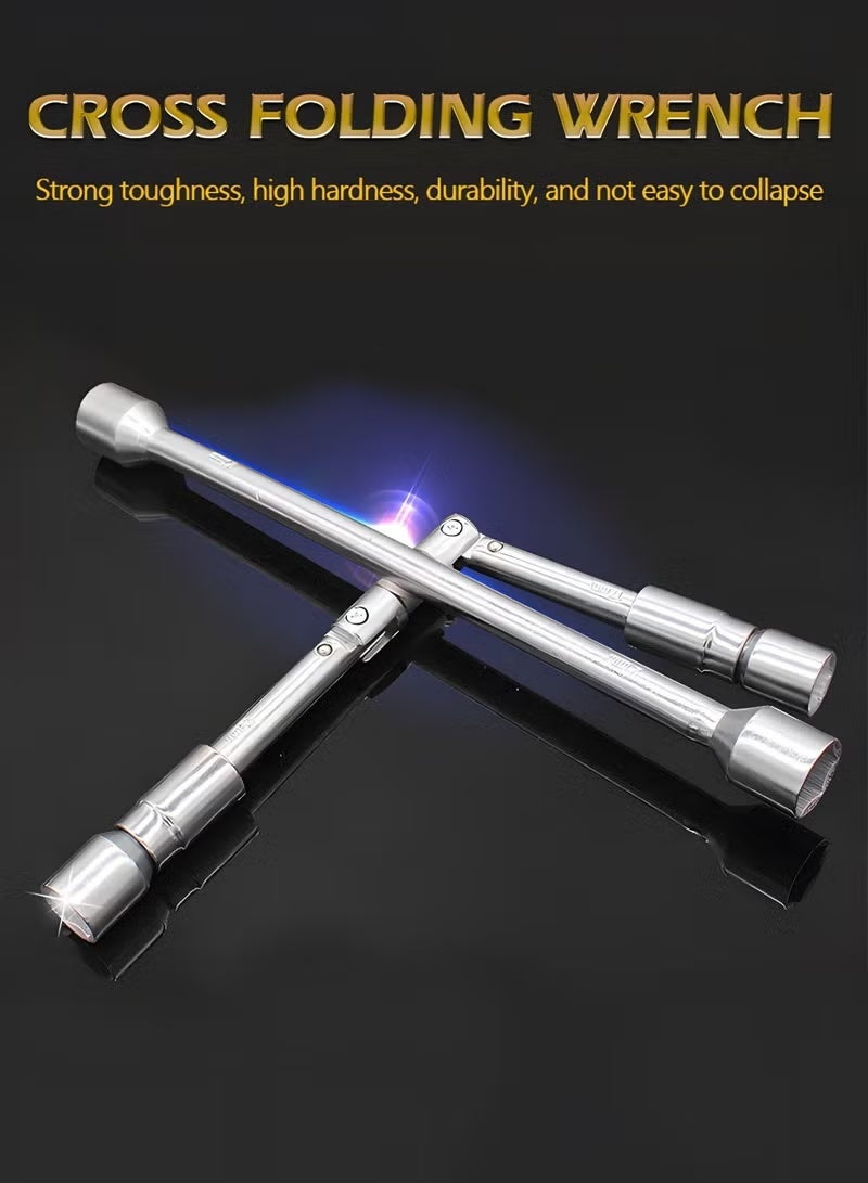 LJRN Multifunction Sliding Wrench Breaker Bar with 11/16 inch, 3/4 inch, 13/16 inch, and 7/8 inch (17, 19, 21, and 23 mm),4 Ports Universal Hexagon Spanner Wrench,Automotive Repair Tools - Image 2