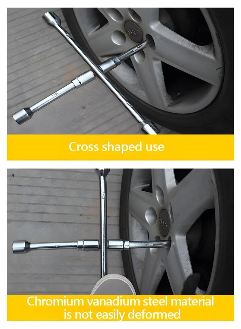 LJRN Multifunction Sliding Wrench Breaker Bar with 11/16 inch, 3/4 inch, 13/16 inch, and 7/8 inch (17, 19, 21, and 23 mm),4 Ports Universal Hexagon Spanner Wrench,Automotive Repair Tools - Image 5