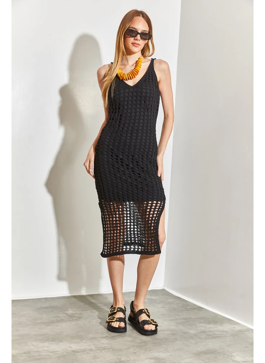 Shade Strappy Openwork Knit Dress