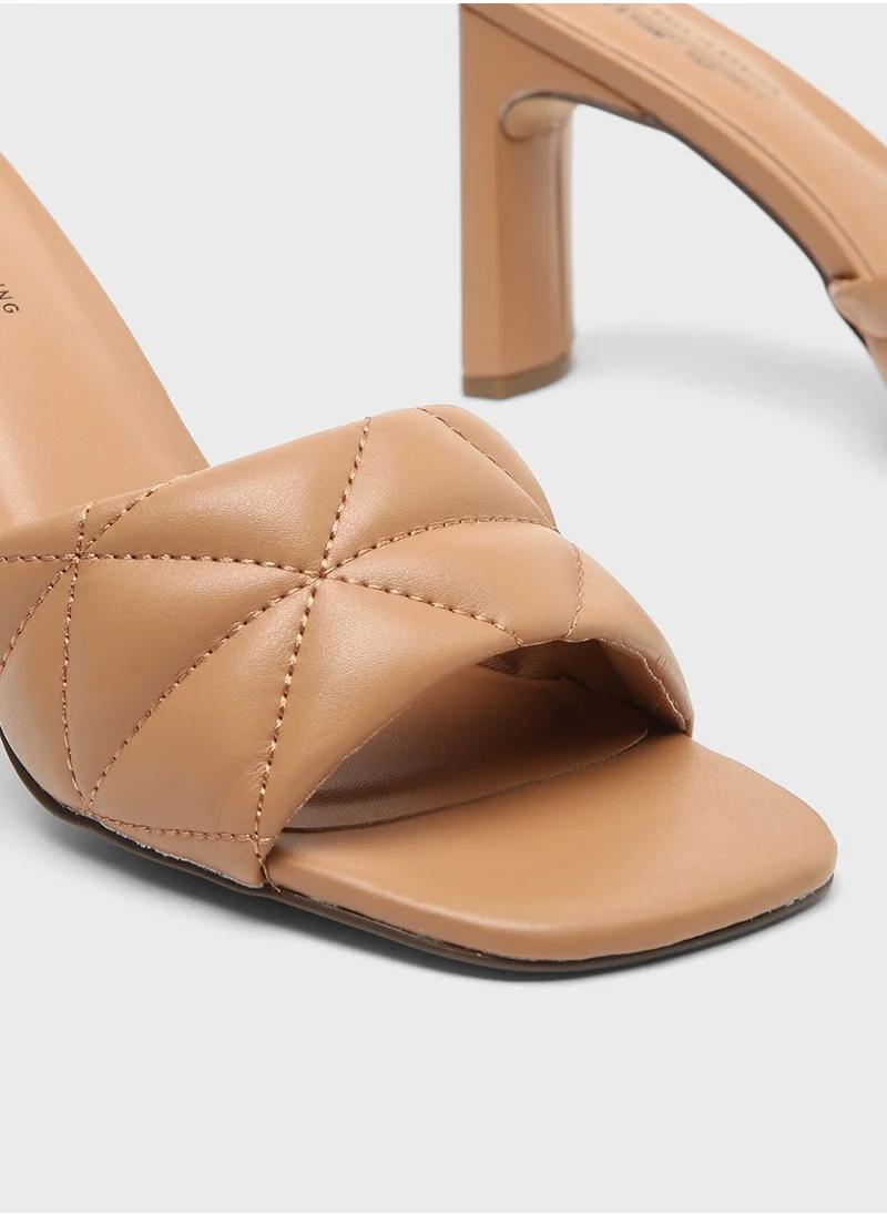 CALL IT SPRING Quilted Strap Heel Sandals