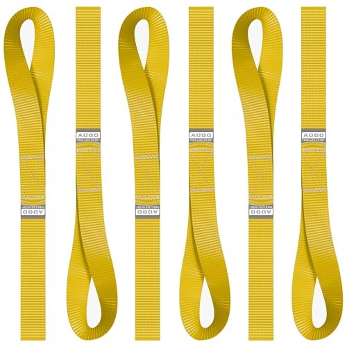 AUGO Soft Loop Tie Down Straps 1500 Load Capacity 4500 Lbs Breaking Strength 6 Pack Loops for Securing ATV UTV Motorcycles Scooters Dirt Bikes Lawn Garden Equipment by AUGO - Image 1
